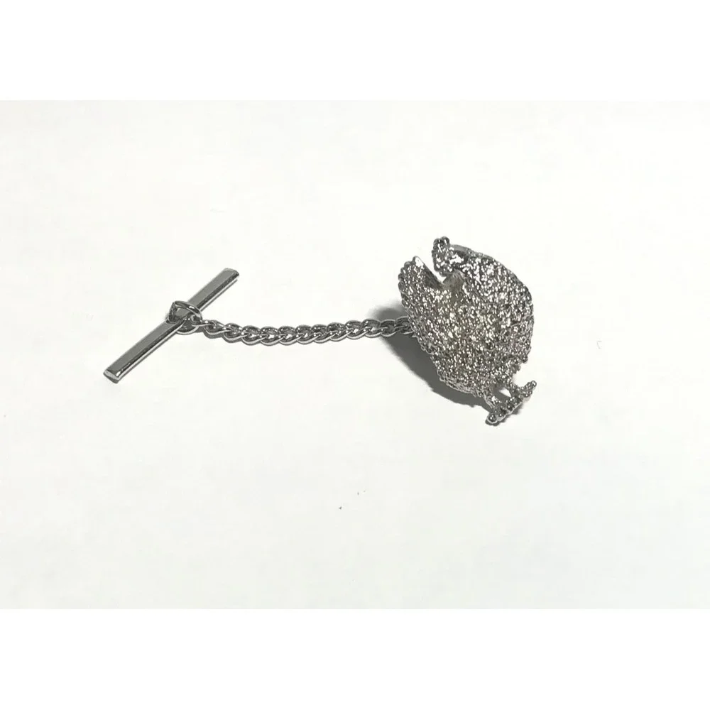 Chicken Rooster Vintage Tie Tack Lapel Pin Hen Silver Tone Barn Animal Bird